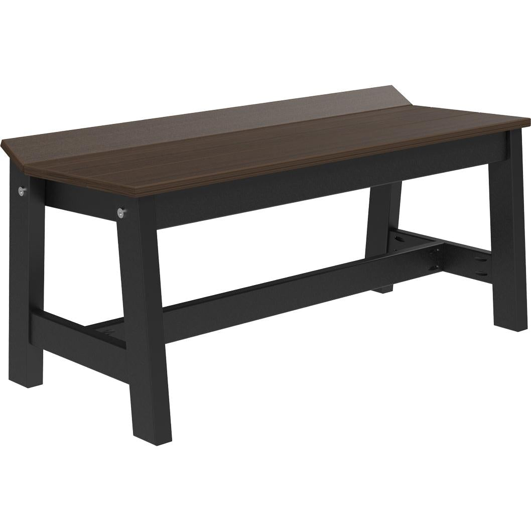 LCCDB41BZWB-LuxCraft-Café Dining Bench (41")-Coastal Gray Black-Pangaea Patio
