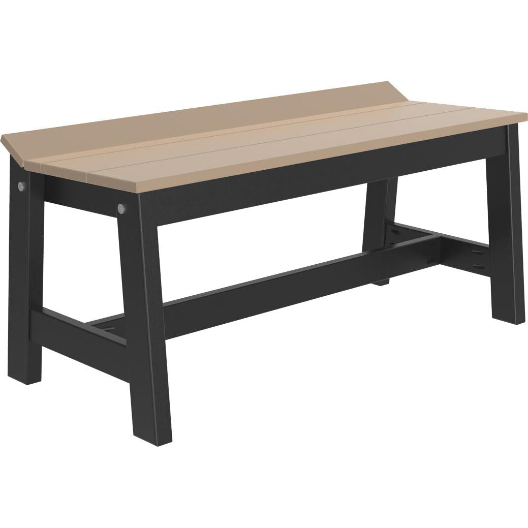 LCCDB41WWB-LuxCraft-Café Dining Bench (41")-Weatherwood Black-Pangaea Patio