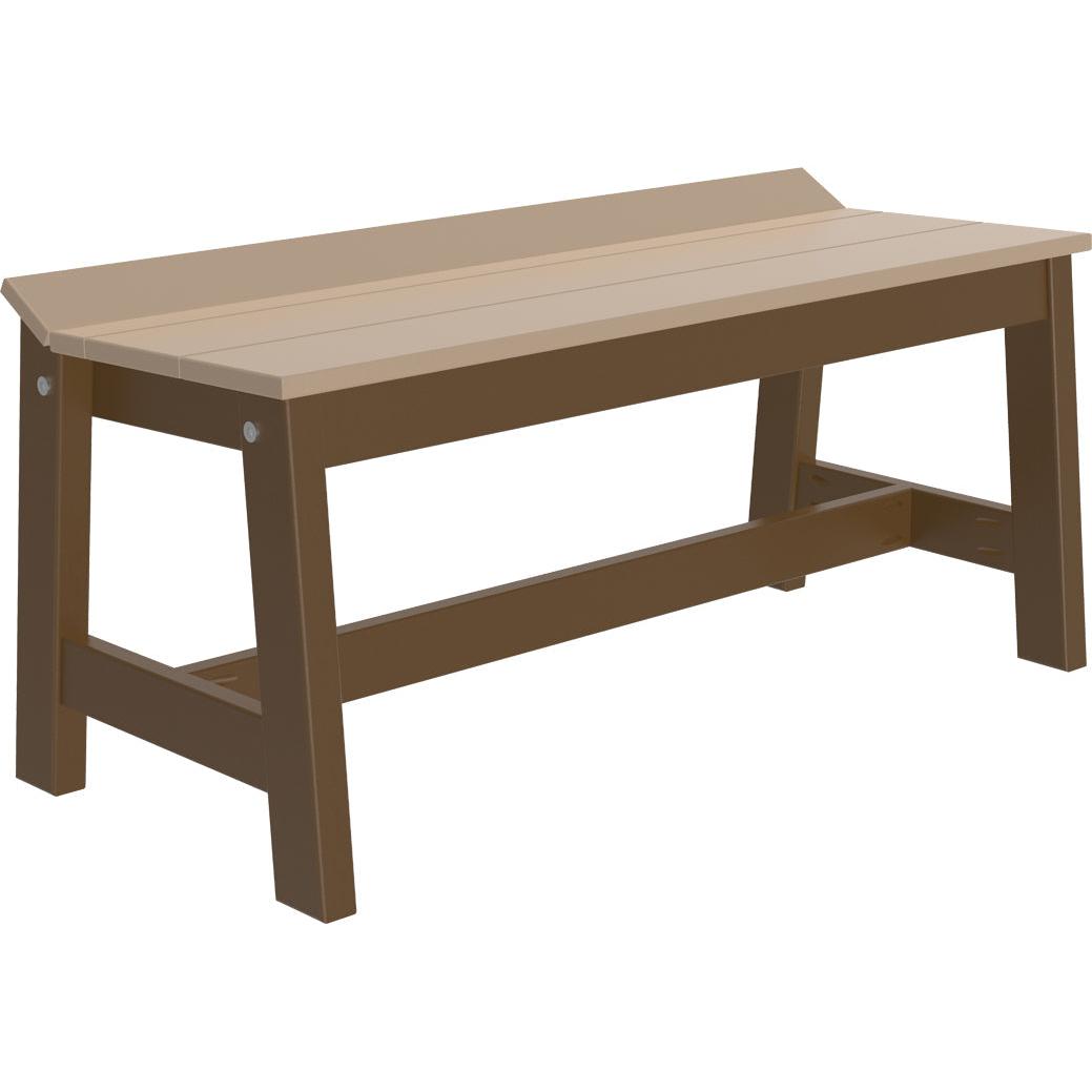 LCCDB41WWCBR-LuxCraft-Café Dining Bench (41")-Weatherwood Chestnut Brown-Pangaea Patio