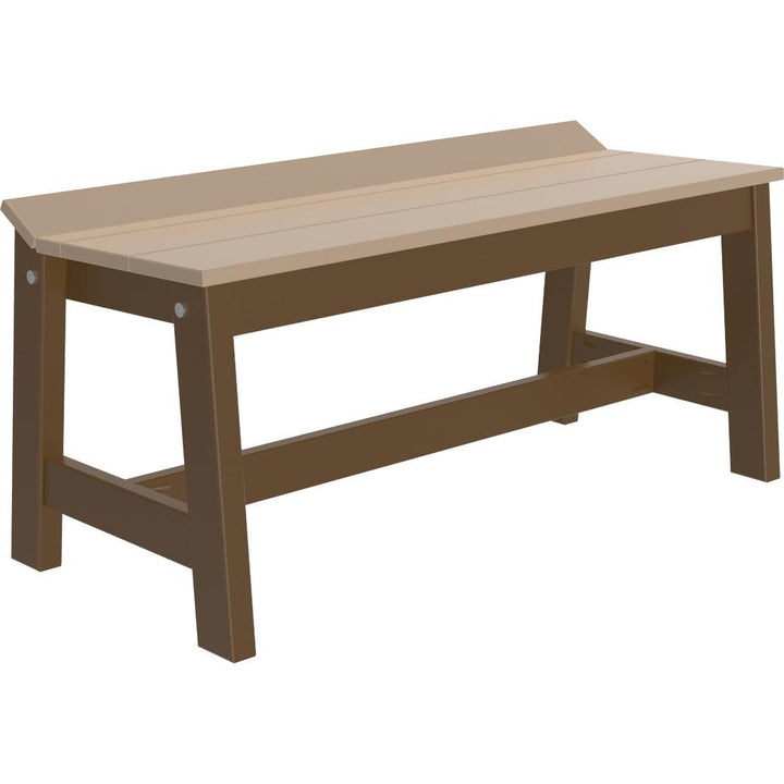 LCCDB41WWCBR-LuxCraft-Café Dining Bench (41")-Weatherwood Chestnut Brown-Pangaea Patio