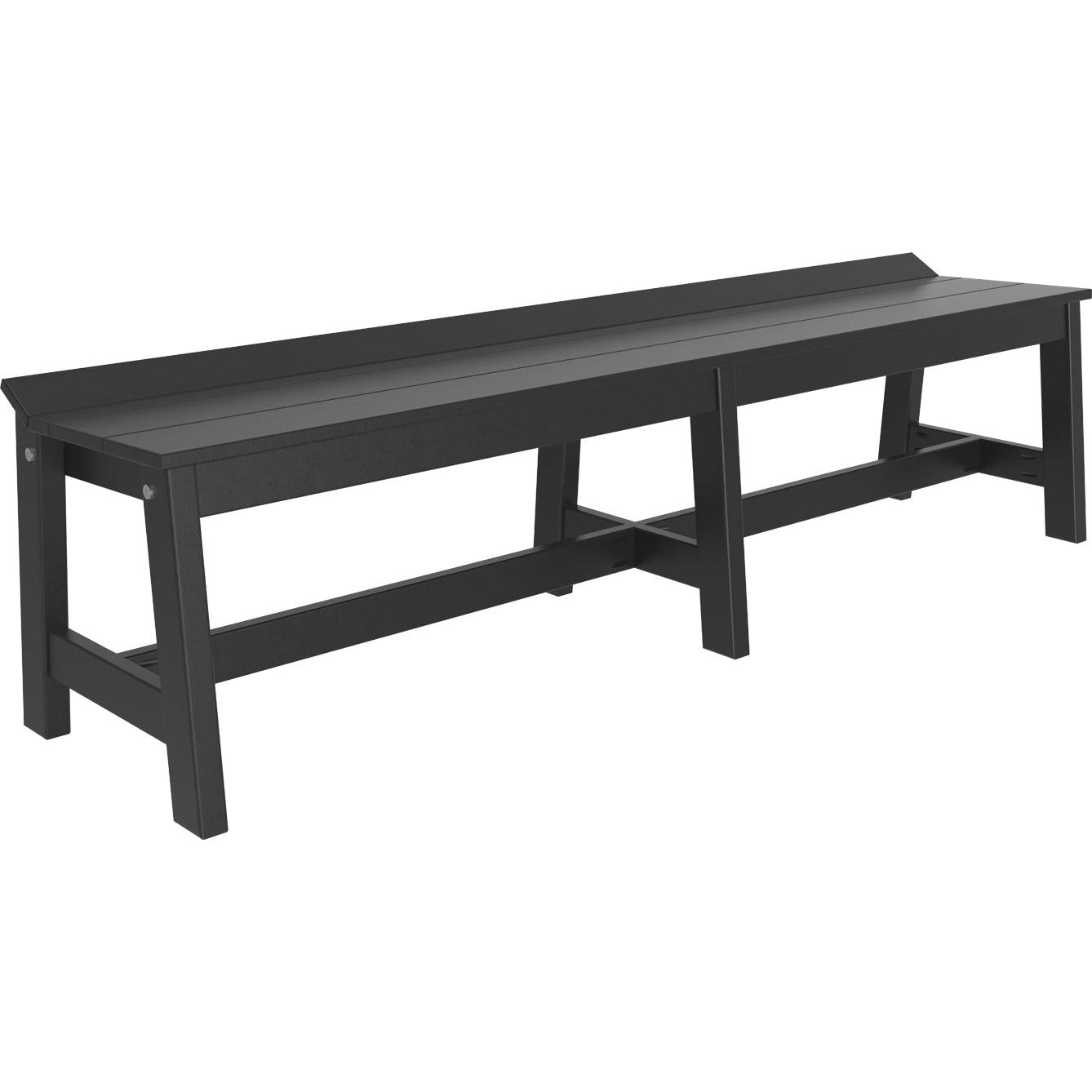 LCCDB72BK-LuxCraft-Café Dining Bench (72")-Black-Pangaea Patio