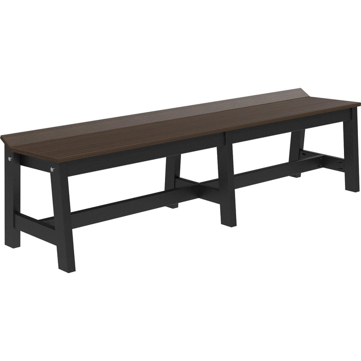 LCCDB72BZWB-LuxCraft-Café Dining Bench (72")-Coastal Gray Black-Pangaea Patio