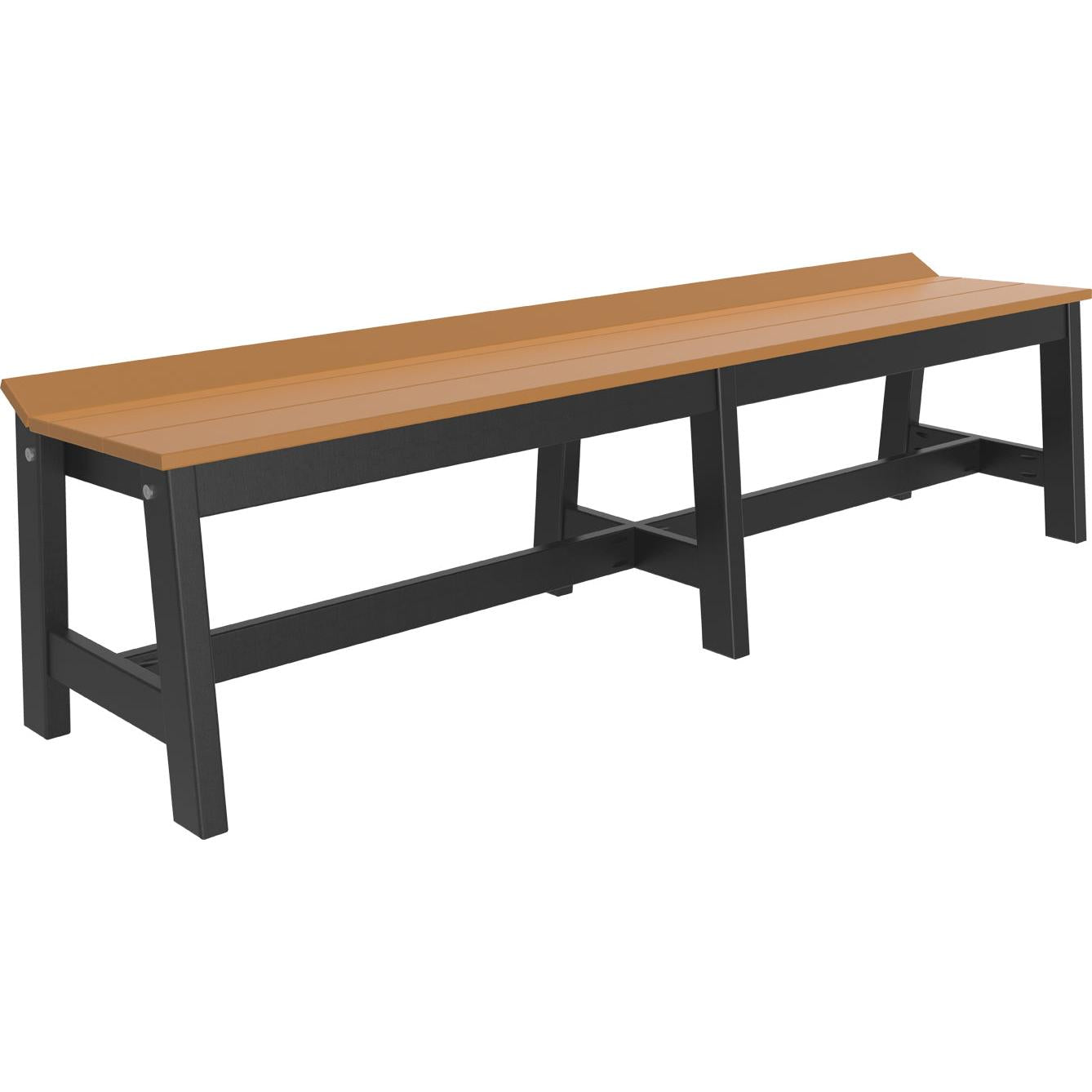 LCCDB72CB-LuxCraft-Café Dining Bench (72")-Cedar Black-Pangaea Patio