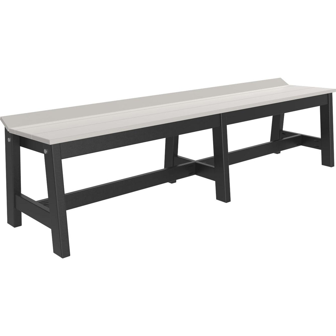 LCCDB72DGB-LuxCraft-Café Dining Bench (72")-Dove Gray Black-Pangaea Patio