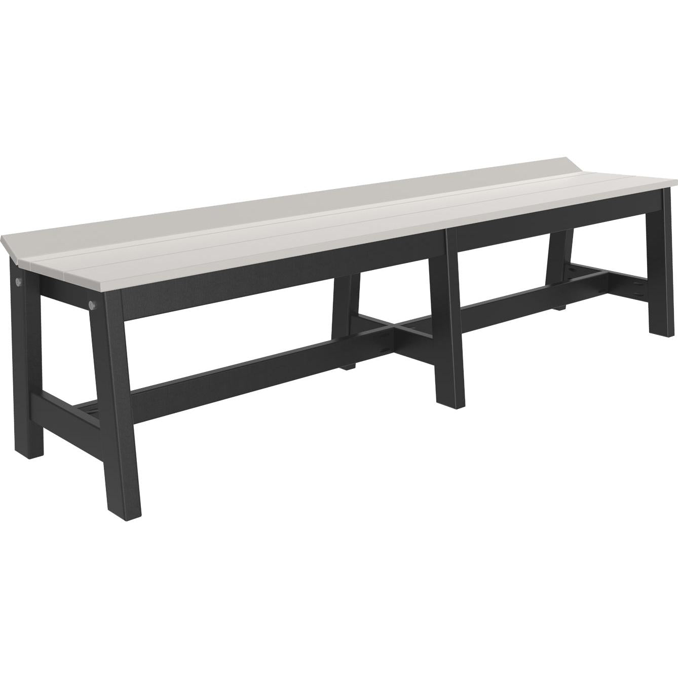 LCCDB72DGB-LuxCraft-Café Dining Bench (72")-Dove Gray Black-Pangaea Patio