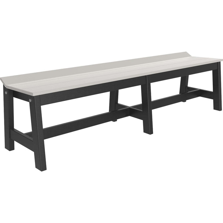 LCCDB72DGB-LuxCraft-Café Dining Bench (72")-Dove Gray Black-Pangaea Patio