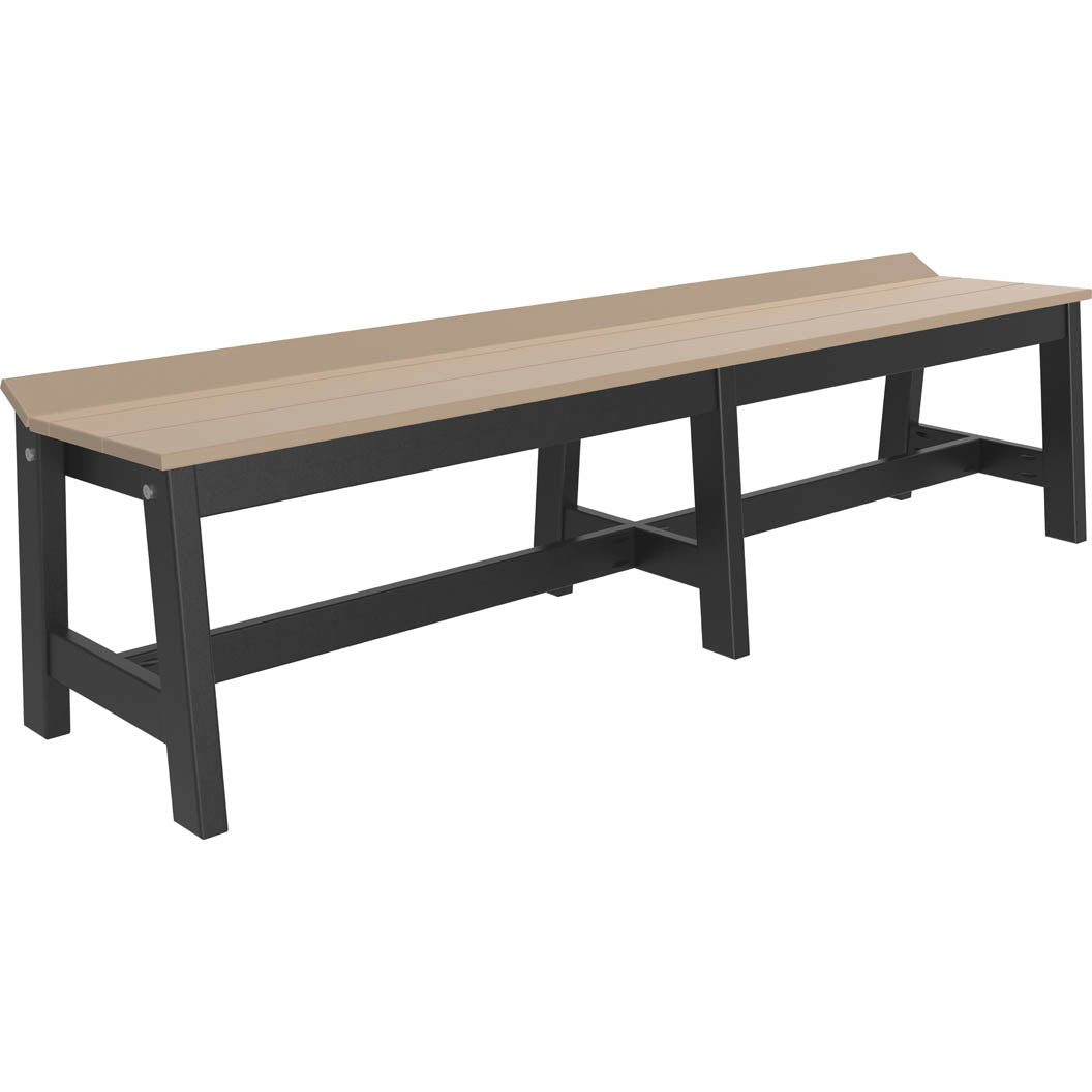 LCCDB72WWB-LuxCraft-Café Dining Bench (72")-Weatherwood Black-Pangaea Patio