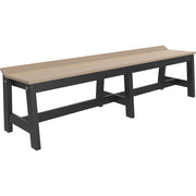 LCCDB72WWB-LuxCraft-Café Dining Bench (72")-Weatherwood Black-Pangaea Patio