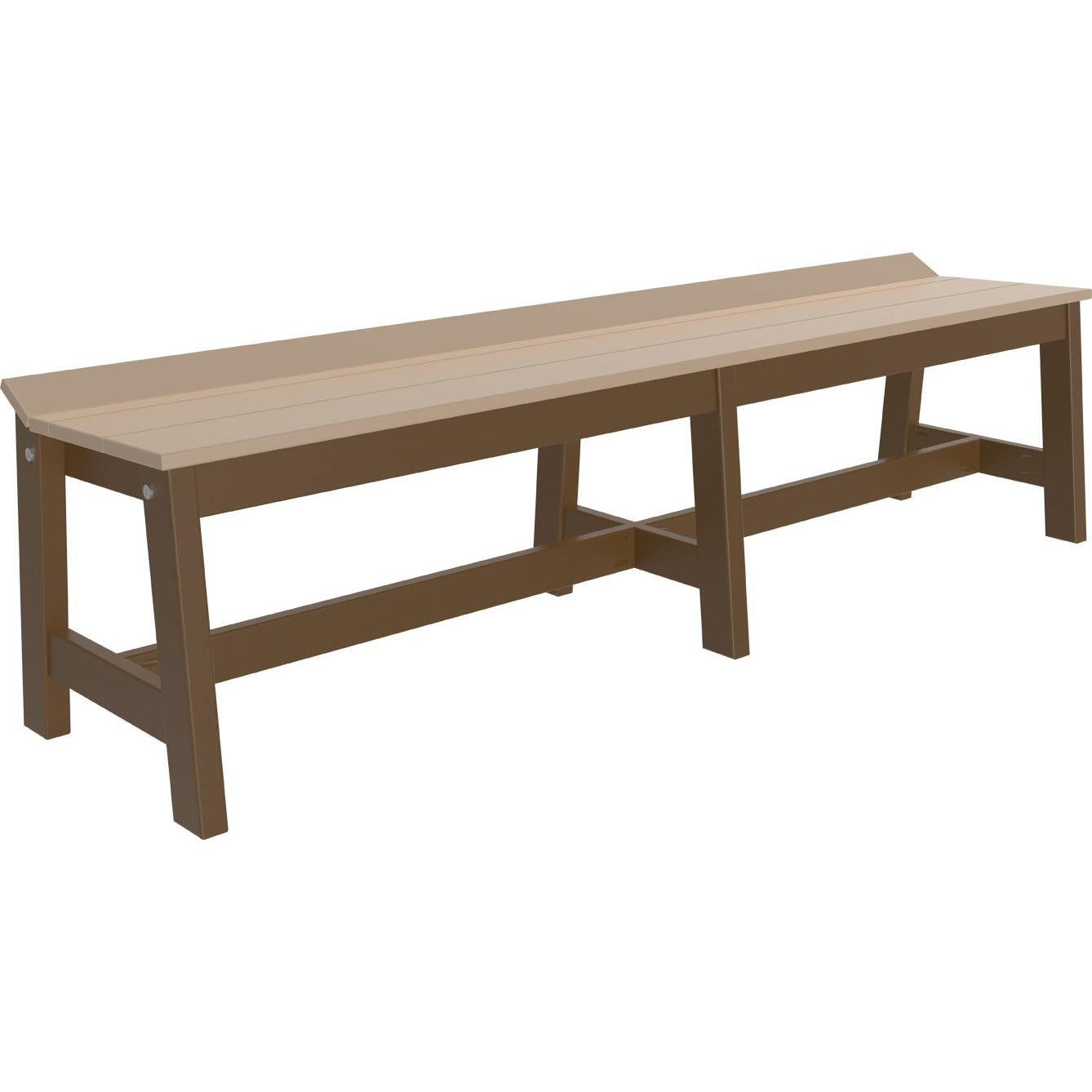 LCCDB72WWCBR-LuxCraft-Café Dining Bench (72")-Weatherwood Chestnut Brown-Pangaea Patio