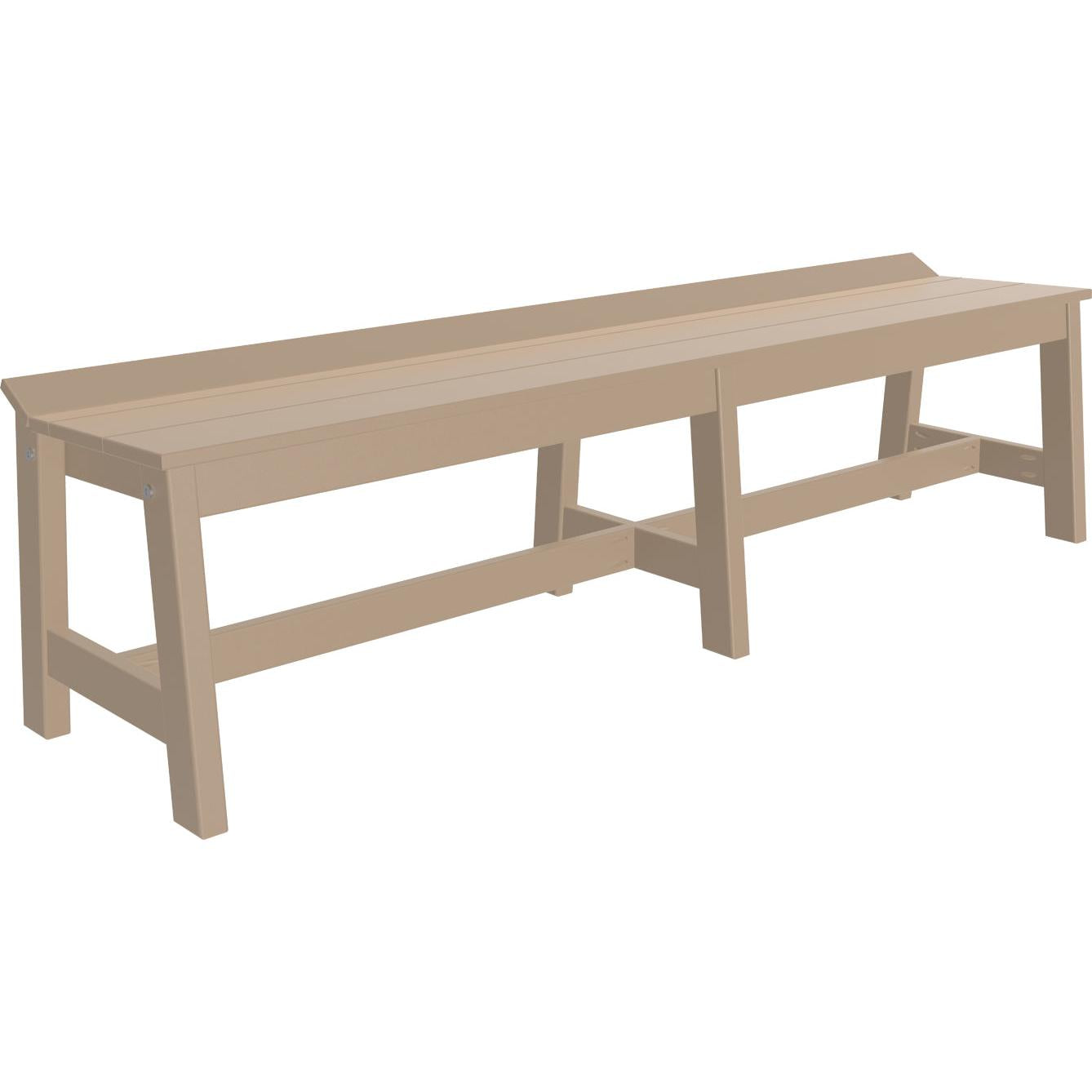 LCCDB72WW-LuxCraft-Café Dining Bench (72")-Weatherwood-Pangaea Patio
