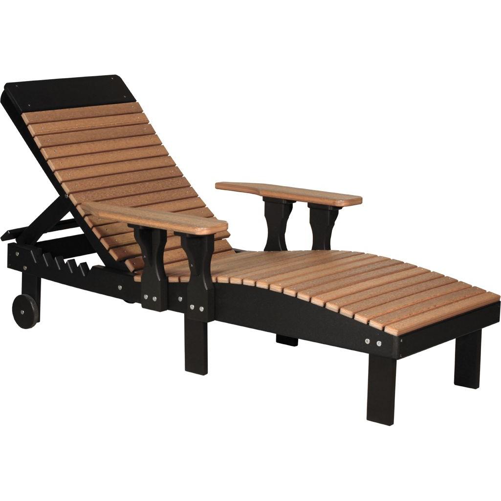 LCPLCAMB-LuxCraft-Chaise Lounge Chair-Antique Mahogany Black-Pangaea Patio