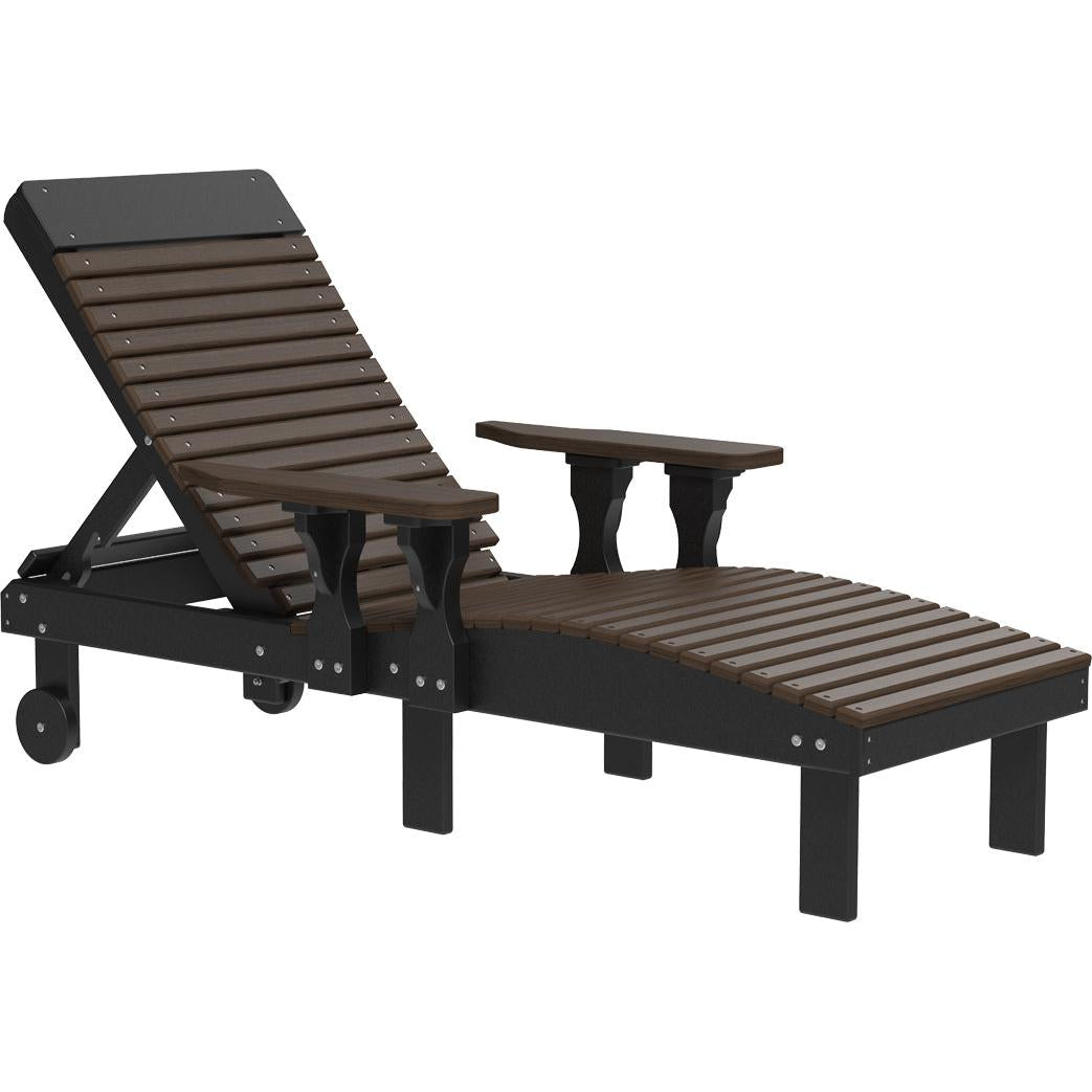 LCPLCBZWB-LuxCraft-Chaise Lounge Chair-Coastal Gray Black-Pangaea Patio