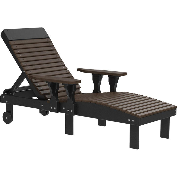 LCPLCBZWB-LuxCraft-Chaise Lounge Chair-Coastal Gray Black-Pangaea Patio