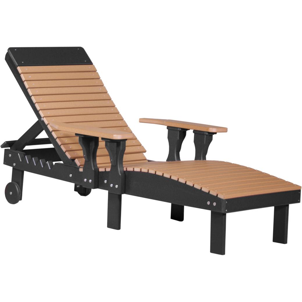 LCPLCCB-LuxCraft-Chaise Lounge Chair-Cedar Black-Pangaea Patio