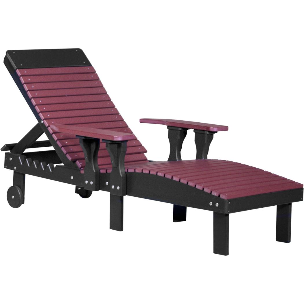 LCPLCCHB-LuxCraft-Chaise Lounge Chair-Cherrywood Black-Pangaea Patio