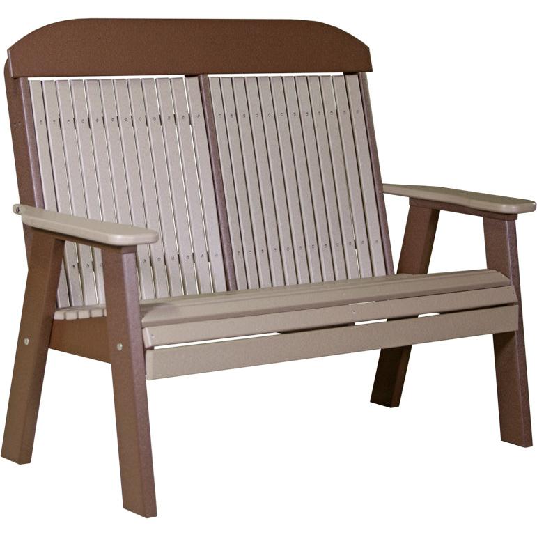 LC4CPBWWCBR-LuxCraft-Classic Bench - 4'-Weatherwood Chestnut Brown-Pangaea Patio