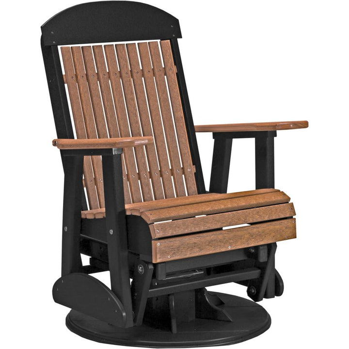 LC2SCPGAMB-LuxCraft-Classic Swivel Glider Chair-Antique Mahogany Black-Pangaea Patio
