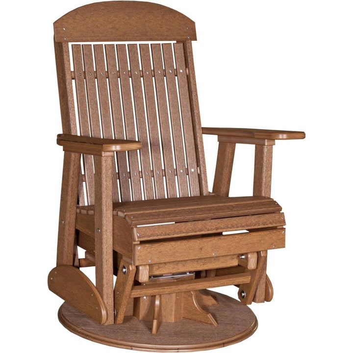 LC2SCPGAM-LuxCraft-Classic Swivel Glider Chair-Antique Mahogany-Pangaea Patio