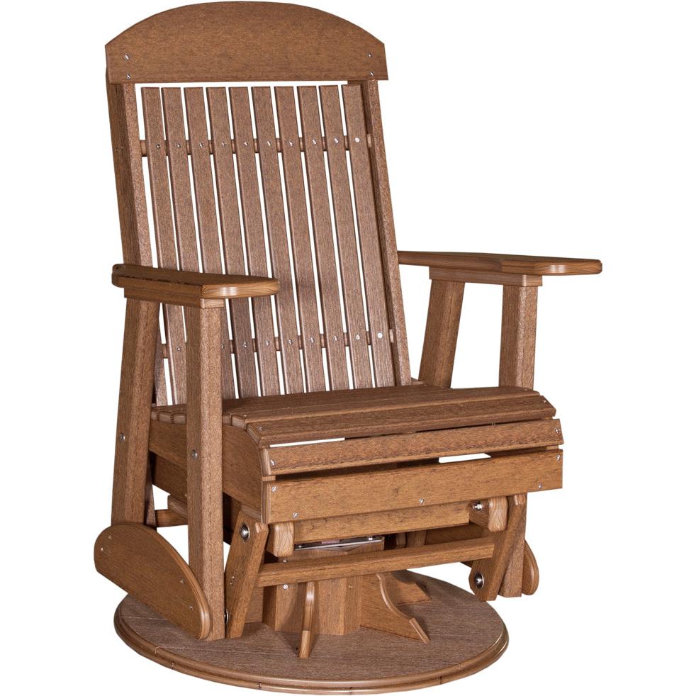 LC2SCPGAM-LuxCraft-Classic Swivel Glider Chair-Antique Mahogany-Pangaea Patio