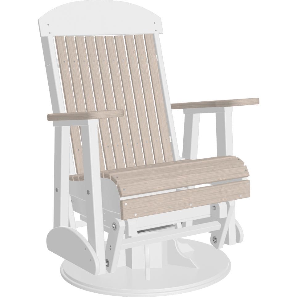 LC2SCPGBIW-LuxCraft-Classic Swivel Glider Chair-Birch White-Pangaea Patio