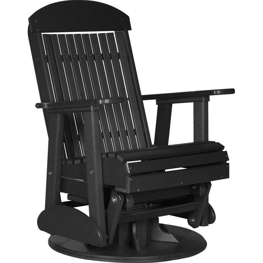 LC2SCPGBK-LuxCraft-Classic Swivel Glider Chair-Black-Pangaea Patio