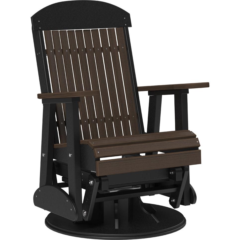 LC2SCPGBZWB-LuxCraft-Classic Swivel Glider Chair-Coastal Gray Black-Pangaea Patio