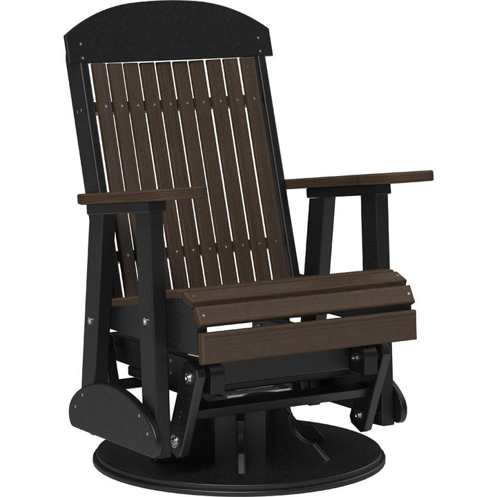 LC2SCPGBZWB-LuxCraft-Classic Swivel Glider Chair-Coastal Gray Black-Pangaea Patio