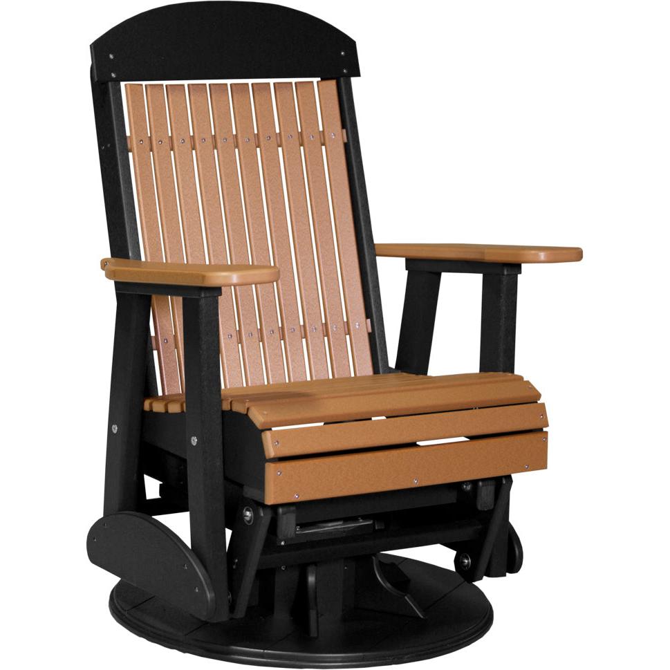 LC2SCPGCB-LuxCraft-Classic Swivel Glider Chair-Cedar Black-Pangaea Patio