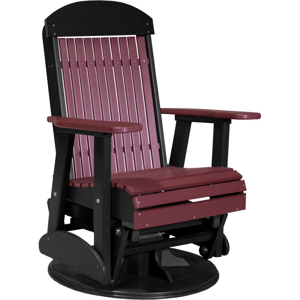 LC2SCPGCHB-LuxCraft-Classic Swivel Glider Chair-Cherrywood Black-Pangaea Patio