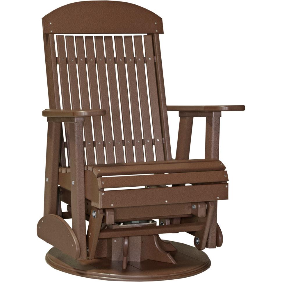 LC2SCPGCBR-LuxCraft-Classic Swivel Glider Chair-Chestnut Brown-Pangaea Patio