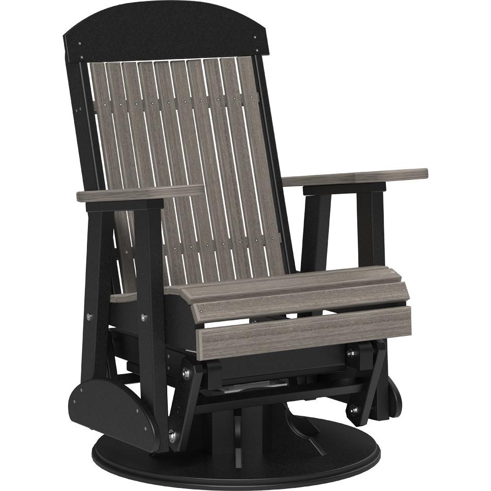 LC2SCPGCGB-LuxCraft-Classic Swivel Glider Chair-Coastal Gray-Pangaea Patio