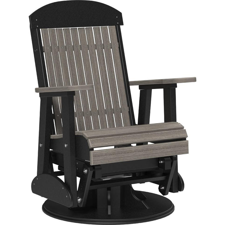 LC2SCPGCGB-LuxCraft-Classic Swivel Glider Chair-Coastal Gray-Pangaea Patio