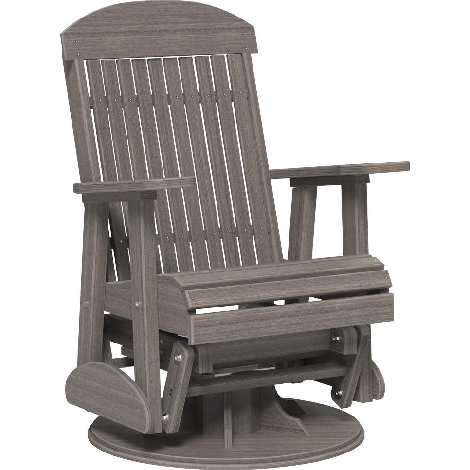 LC2SCPGCG-LuxCraft-Classic Swivel Glider Chair-Brazilian Walnut Black-Pangaea Patio