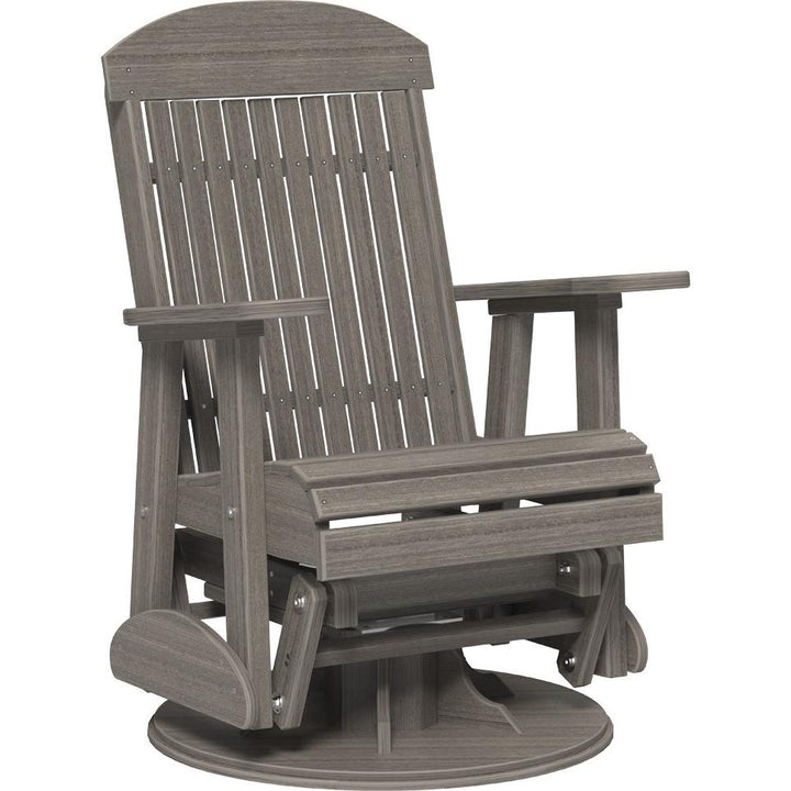 LC2SCPGCG-LuxCraft-Classic Swivel Glider Chair-Brazilian Walnut Black-Pangaea Patio