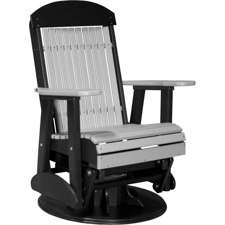 LC2SCPGDGB-LuxCraft-Classic Swivel Glider Chair-Dove Gray Black-Pangaea Patio