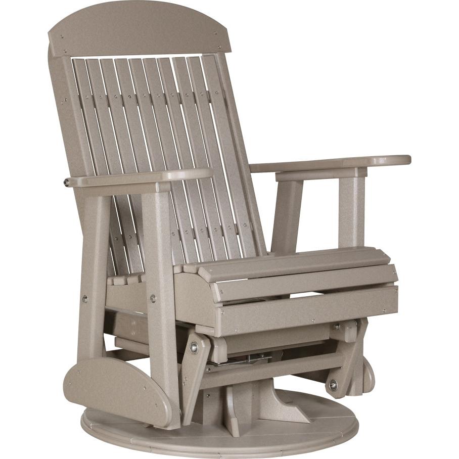 LC2SCPGWW-LuxCraft-Classic Swivel Glider Chair-Weatherwood-Pangaea Patio