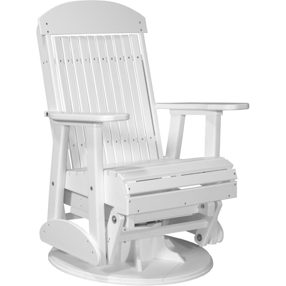 LC2SCPGW-LuxCraft-Classic Swivel Glider Chair-White-Pangaea Patio