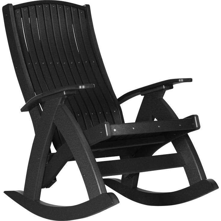 LCPCRBK-LuxCraft-Comfort Rocker-Black-Pangaea Patio