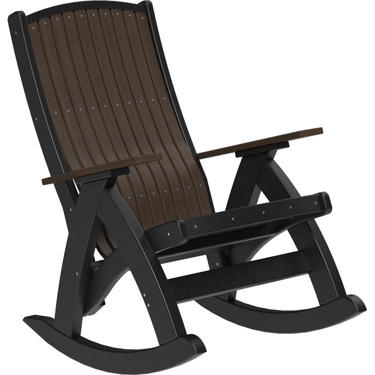 LCPCRBZWB-LuxCraft-Comfort Rocker-Coastal Gray Black-Pangaea Patio