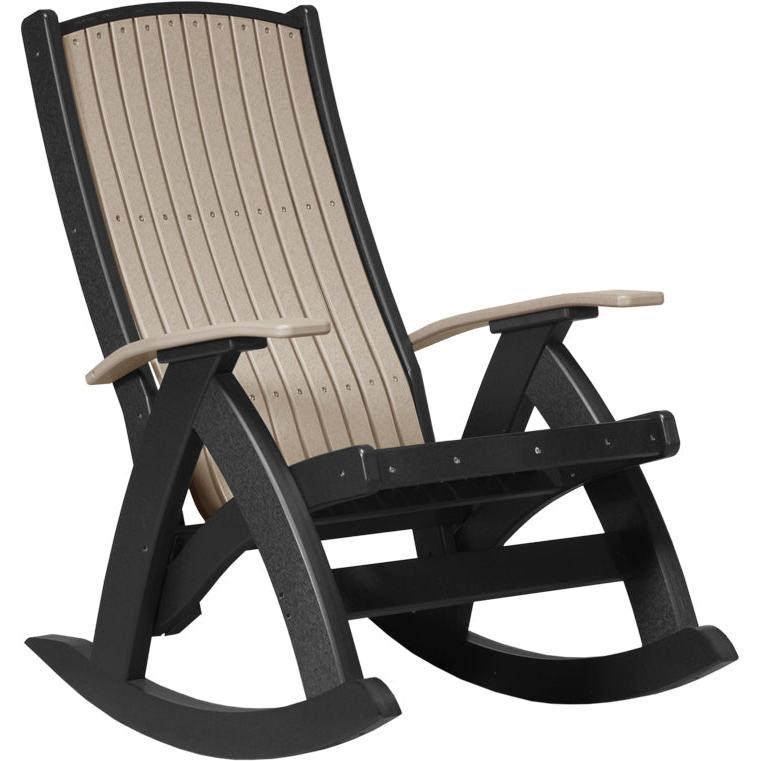 LCPCRWWB-LuxCraft-Comfort Rocker-Weatherwood Black-Pangaea Patio
