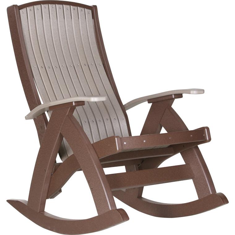 LCPCRWWCBR-LuxCraft-Comfort Rocker-Weatherwood Chestnut Brown-Pangaea Patio