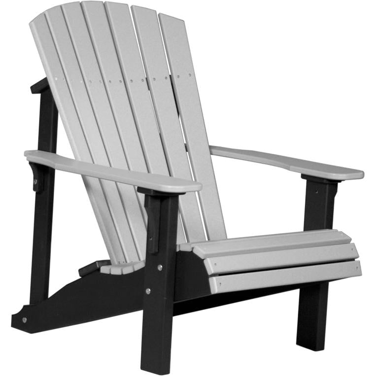 LCPDACDGB-LuxCraft-Deluxe Adirondack Chair-Dove Gray Black-Pangaea Patio