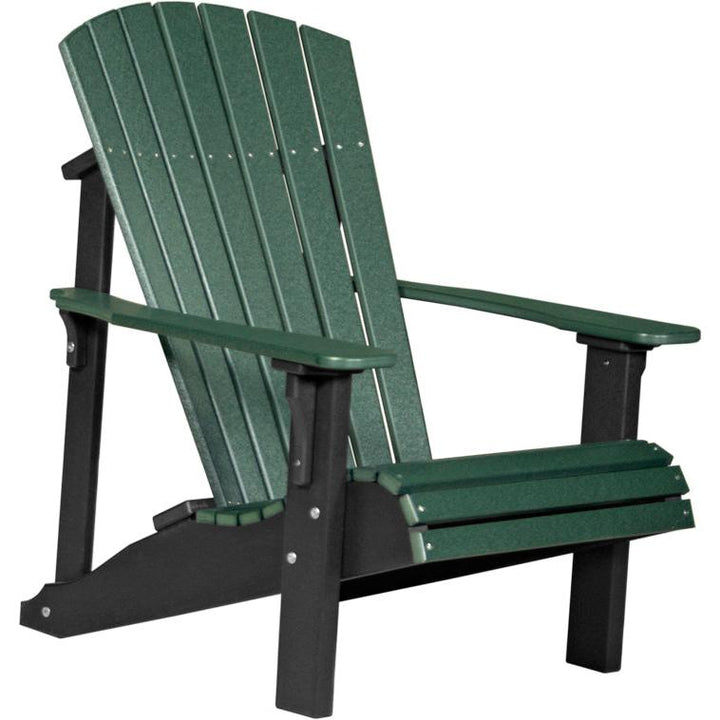 LCPDACGB-LuxCraft-Deluxe Adirondack Chair-Green Black-Pangaea Patio