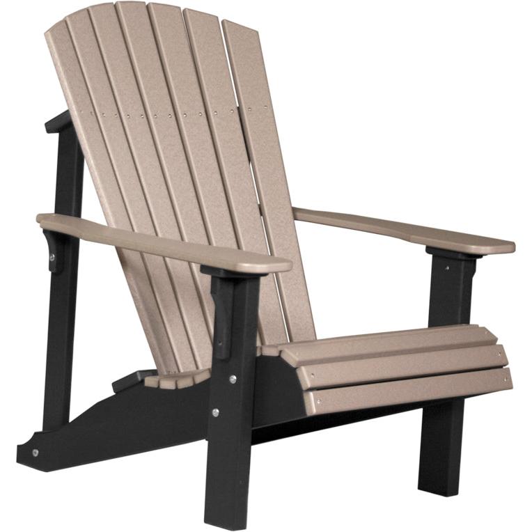LCPDACWWB-LuxCraft-Deluxe Adirondack Chair-Weatherwood Black-Pangaea Patio