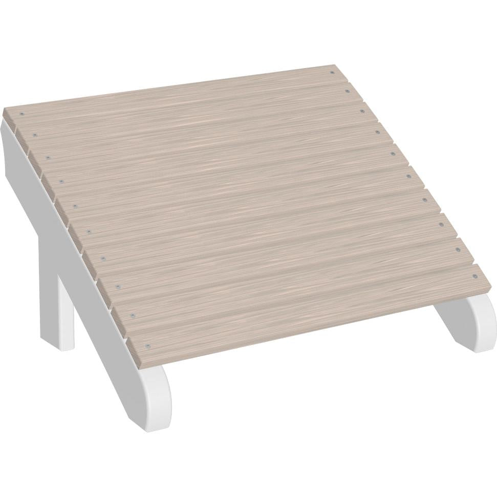 LCPDAFBIW-LuxCraft-Deluxe Adirondack Footrest-Birch White-Pangaea Patio