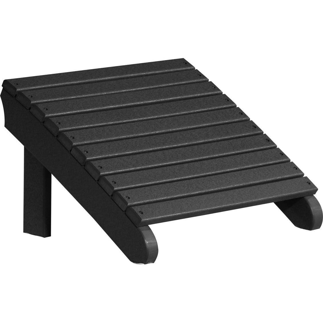LCPDAFBK-LuxCraft-Deluxe Adirondack Footrest-Black-Pangaea Patio