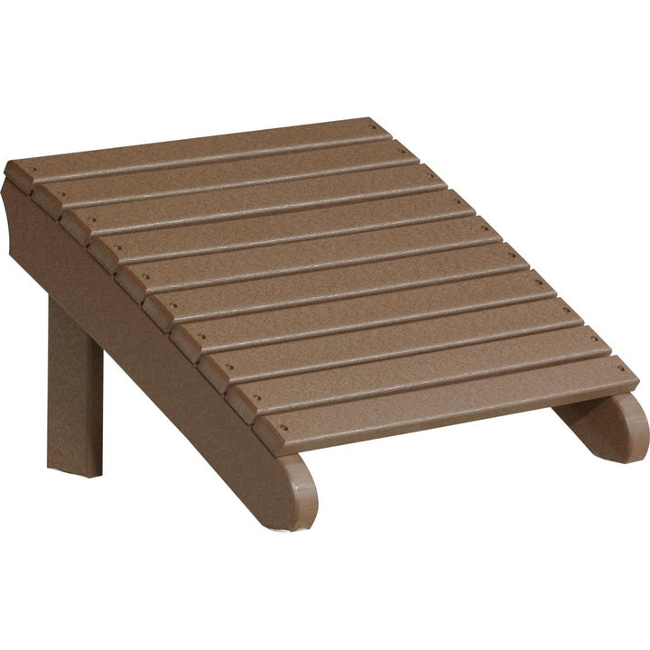 LCPDAFCBR-LuxCraft-Deluxe Adirondack Footrest-Chestnut Brown-Pangaea Patio