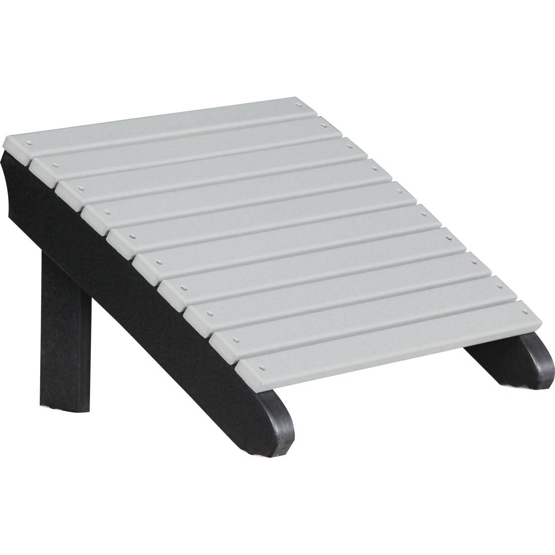 LCPDAFDGB-LuxCraft-Deluxe Adirondack Footrest-Dove Gray Black-Pangaea Patio