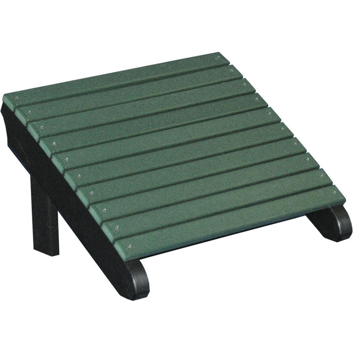 LCPDAFGB-LuxCraft-Deluxe Adirondack Footrest-Green Black-Pangaea Patio