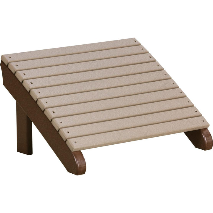 LCPDAFWWCBR-LuxCraft-Deluxe Adirondack Footrest-Weatherwood Chestnut Brown-Pangaea Patio